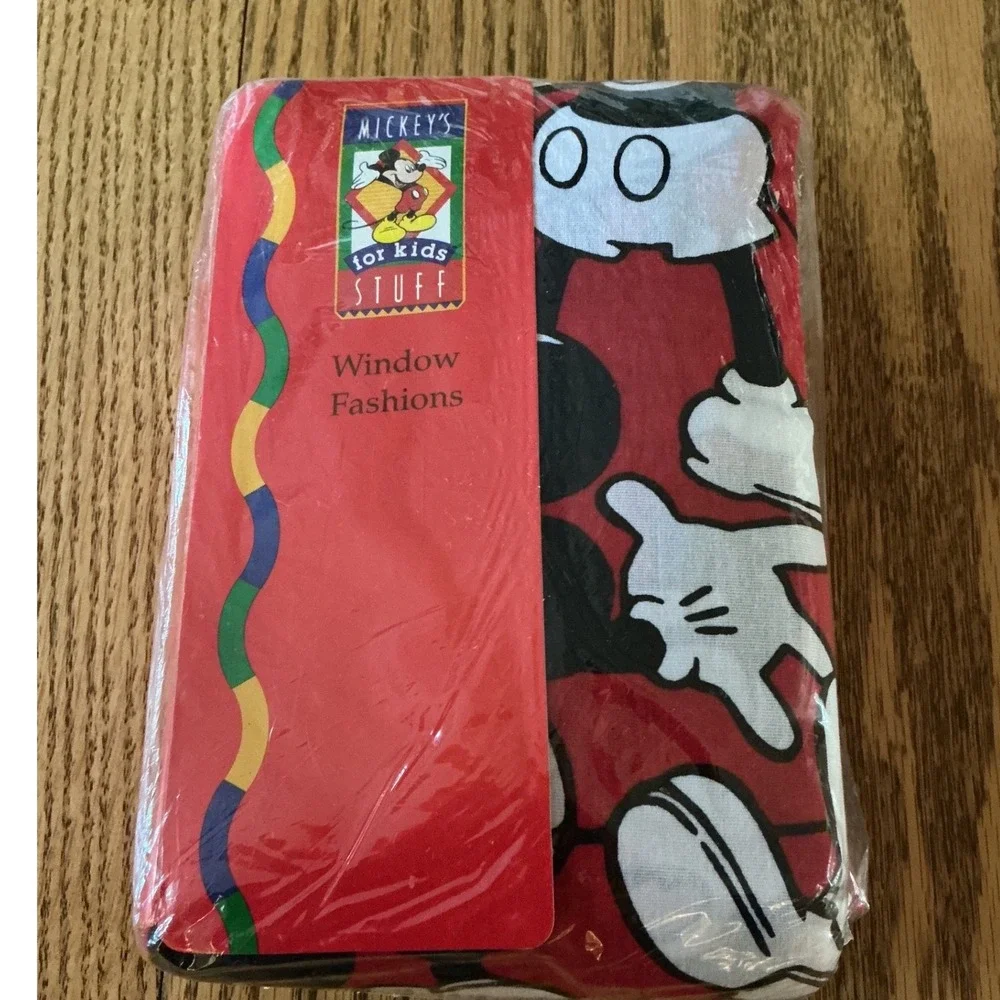 Disney Classic Mickey Mouse Red Curtains 80x63 Pole Pocket Drapes Vintage NIP